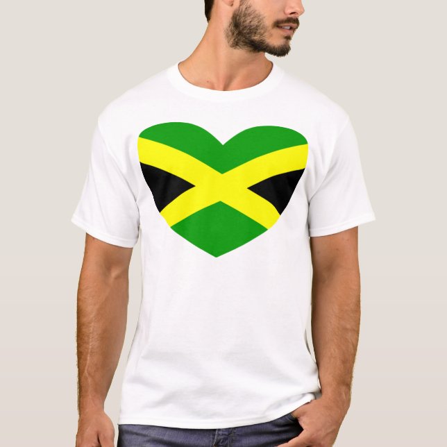 Camiseta Bandera en forma de corazón de Jamaica (Anverso)