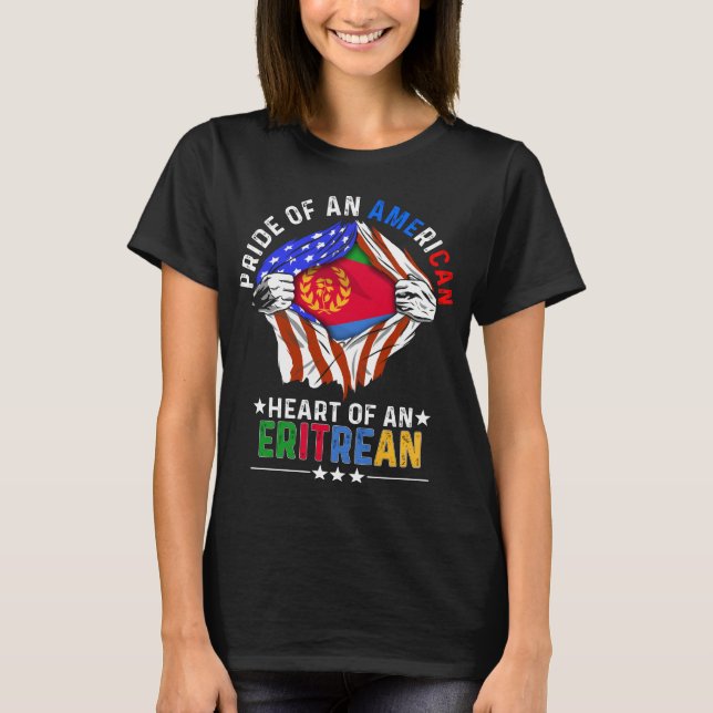 Camiseta Bandera eritrea estadounidense extranjera eritrea (Anverso)