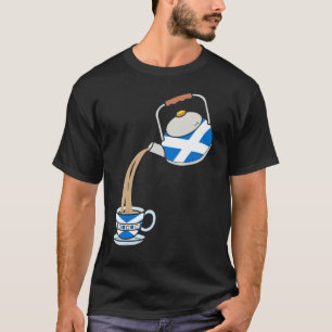 Camiseta Bandera escocesa con tetera y equipo