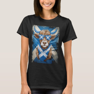 Camiseta Bandera escocesa de Escocia de la vaca de montaña