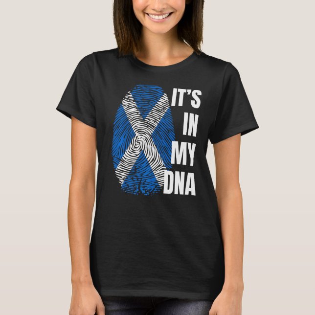 Camiseta Bandera Escocesa Huella Dactilar ADN Escocia (Anverso)