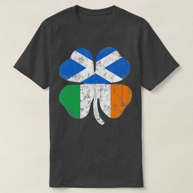 Camiseta Bandera escocesa irlandesa Irlanda Escocia St Patr (Diseño del anverso)