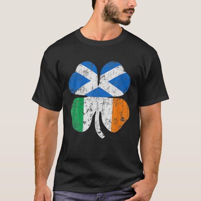 Camiseta Bandera escocesa irlandesa Irlanda Escocia St Patr (Anverso)