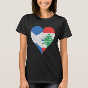 Camiseta Bandera Escocesa Libanesa Corazón