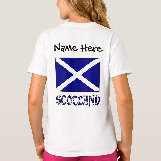 Camiseta Bandera escocesa y escocesa con tu nombre (Reverso)