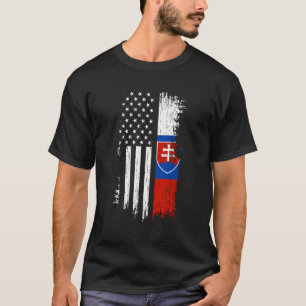 Camiseta Bandera Eslovaca Estadounidense Orgullo Eslovaquia