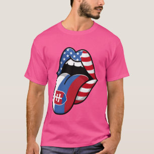 Camiseta Bandera eslovaca mitad estadounidense graciosa de 