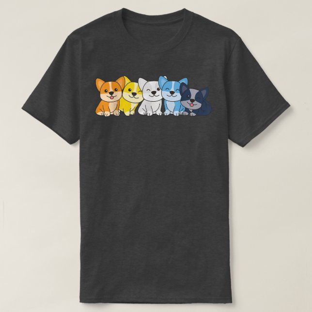 Camiseta Bandera Espacial Orgullo Lgbtq Perros Aroace Corgi (Diseño del anverso)