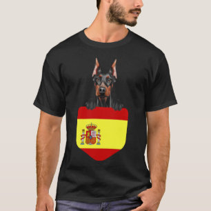 Camiseta Bandera Española Doberman Pinscher Dog En Pocket