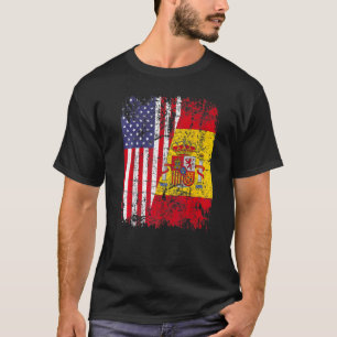 Camiseta Bandera Española Estadounidense España Usa Bandera