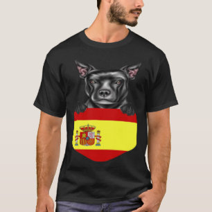 Camiseta Bandera Española Staffordshire Bull Terrier Dog En
