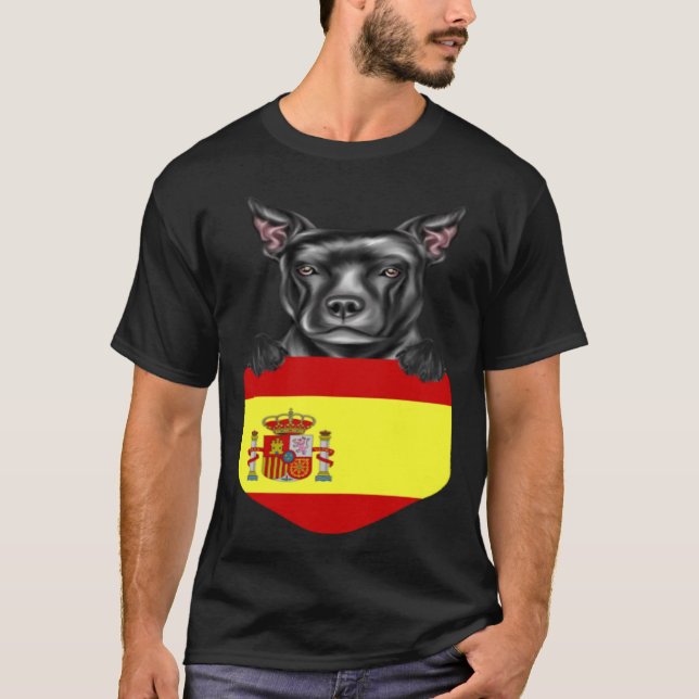 Camiseta Bandera Española Staffordshire Bull Terrier Dog En (Anverso)
