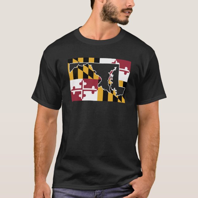 Camiseta Bandera/estado de Maryland (grande) (Anverso)