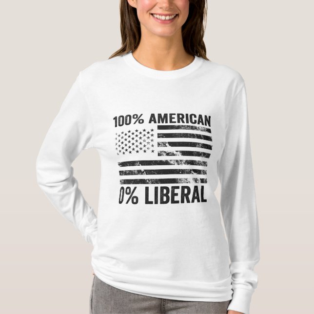 Camiseta Bandera estadounidense 100% norteamericana 0% repu (Anverso)