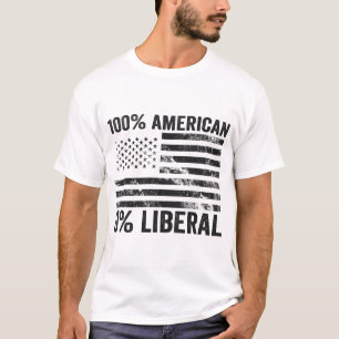 Camiseta Bandera estadounidense 100% norteamericana 0% repu