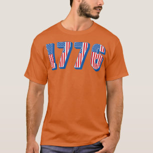 Camiseta Bandera estadounidense 1776 Textos