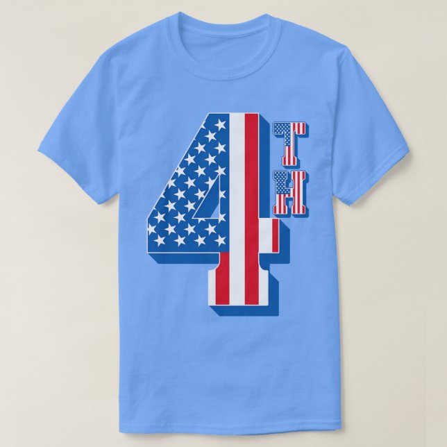 Camiseta Bandera estadounidense 4º texto (Diseño del anverso)