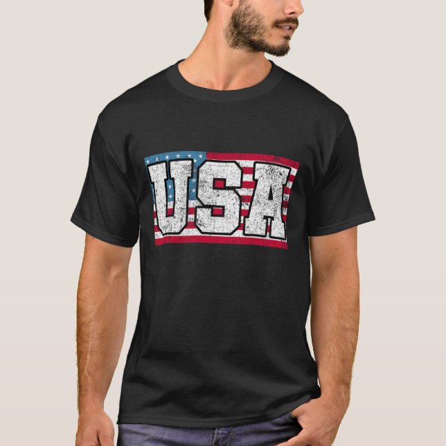 Camiseta Bandera Estadounidense 4 De Julio (Anverso)