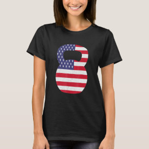 Camiseta Bandera Estadounidense 4 De Julio Kettlebell Gym W