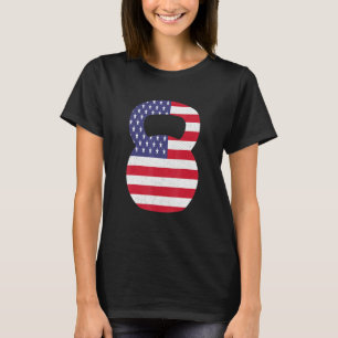 Camiseta Bandera Estadounidense 4 De Julio Kettlebell Gym W