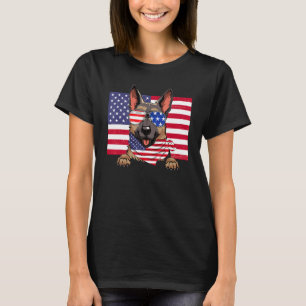 Camiseta Bandera estadounidense 4 de julio Pastor Alemán Pa