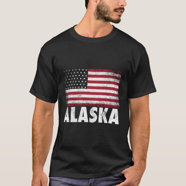 Camiseta Bandera Estadounidense 4 De Julio Patriótico Alask (Anverso)