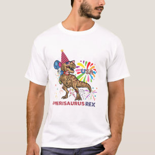 Camiseta Bandera estadounidense 4 de julio T Rex Dinosaur A