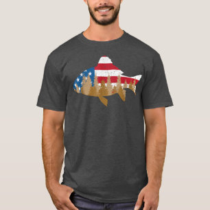 Camiseta Bandera estadounidense 4 de la pesca de julio