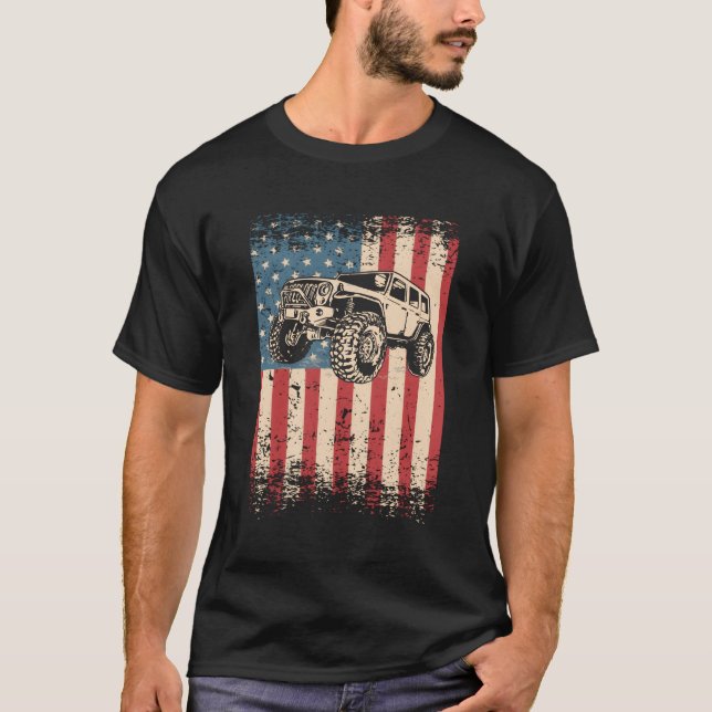 Camiseta Bandera Estadounidense 4X4 Mudding (Anverso)