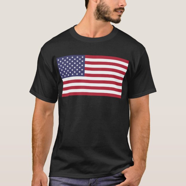 Camiseta Bandera estadounidense (agregue palabras si desea) (Anverso)