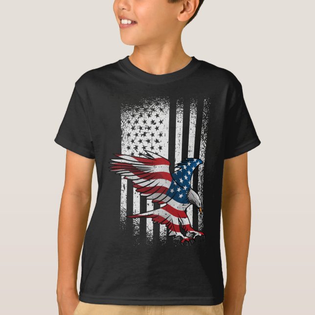 Camiseta Bandera Estadounidense Águila 4 De Julio Día De La (Anverso)