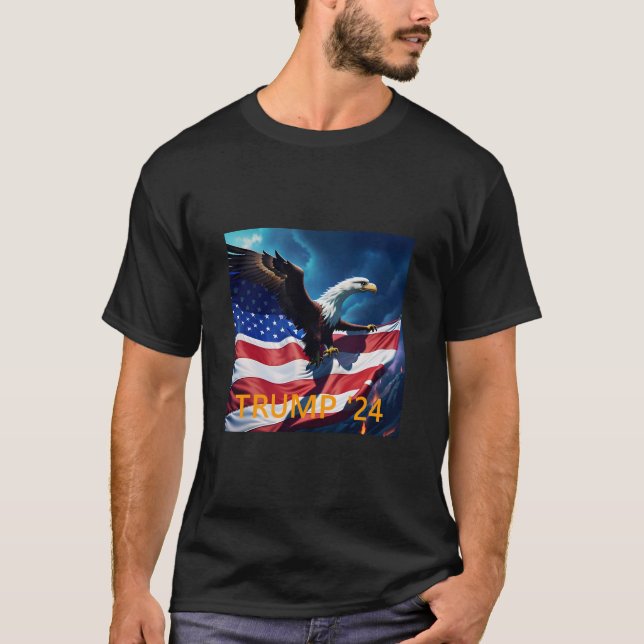 Camiseta Bandera estadounidense Águila estadounidense TRUMP (Anverso)