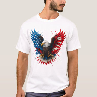 Camiseta Bandera estadounidense Águila Patriótica del águil
