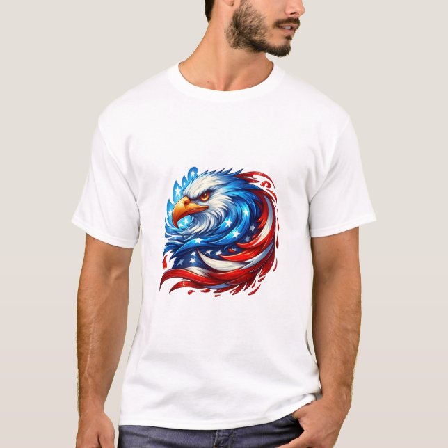 Camiseta Bandera estadounidense Águila Royal Luxury T-Shirt (Anverso)