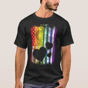 Camiseta Bandera estadounidense alienta a LGBTQ Rainbow Fla