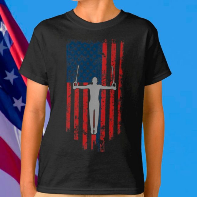 Camiseta Bandera estadounidense alterada por anillos de gim (Subido por el creador)