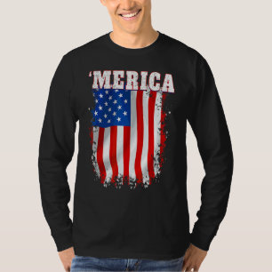 Camiseta Bandera estadounidense alterada por patriotismo de
