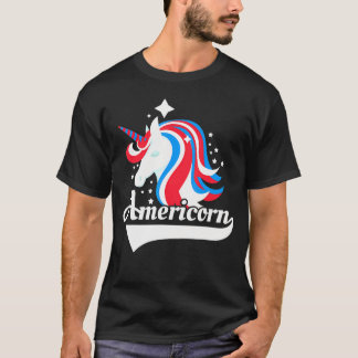 Camiseta Bandera estadounidense americornio Unicorn Estados