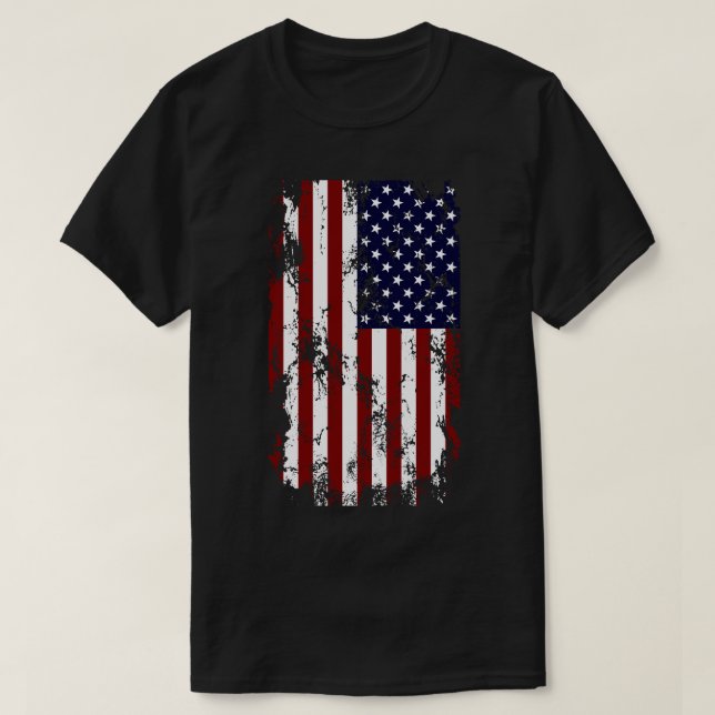 Camiseta Bandera estadounidense angustiada (Diseño del anverso)