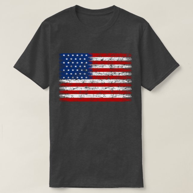 Camiseta Bandera estadounidense angustiada (Diseño del anverso)