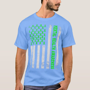 Camiseta Bandera estadounidense angustiada, Awarene de Salu