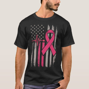 Camiseta Bandera estadounidense angustiada Cáncer de Mama D