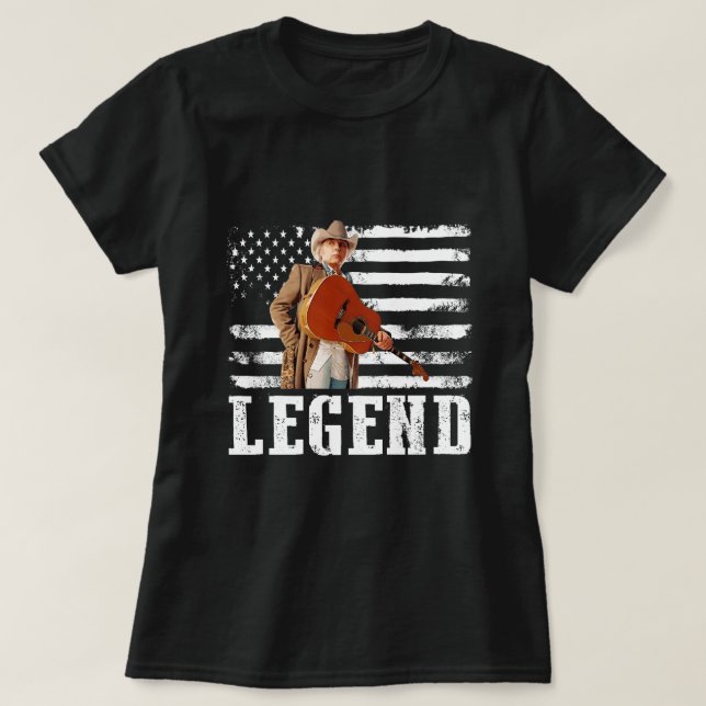 Camiseta Bandera estadounidense angustiada Dwight Yoakam Si (Diseño del anverso)