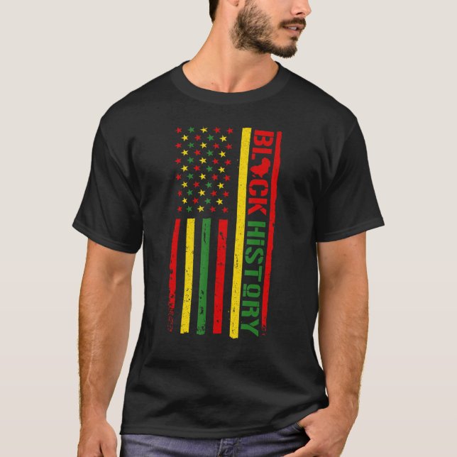 Camiseta Bandera estadounidense angustiada - La historia ne (Anverso)