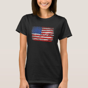 Camiseta Bandera estadounidense angustiada Patriótica Estad