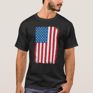 Camiseta Bandera estadounidense angustiada Patriótica Estad