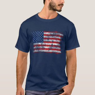 Camiseta Bandera estadounidense angustiada por el patriotis