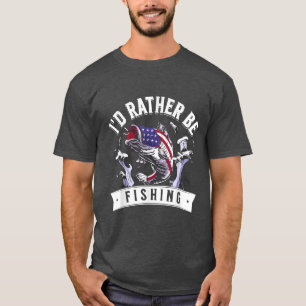 Camiseta Bandera estadounidense angustiada Prefiero Pescar