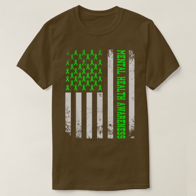 Camiseta Bandera estadounidense angustiado, Conciencia de s (Diseño del anverso)
