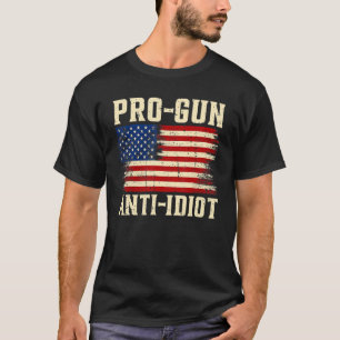 Camiseta Bandera estadounidense anti idiota Pro G Un